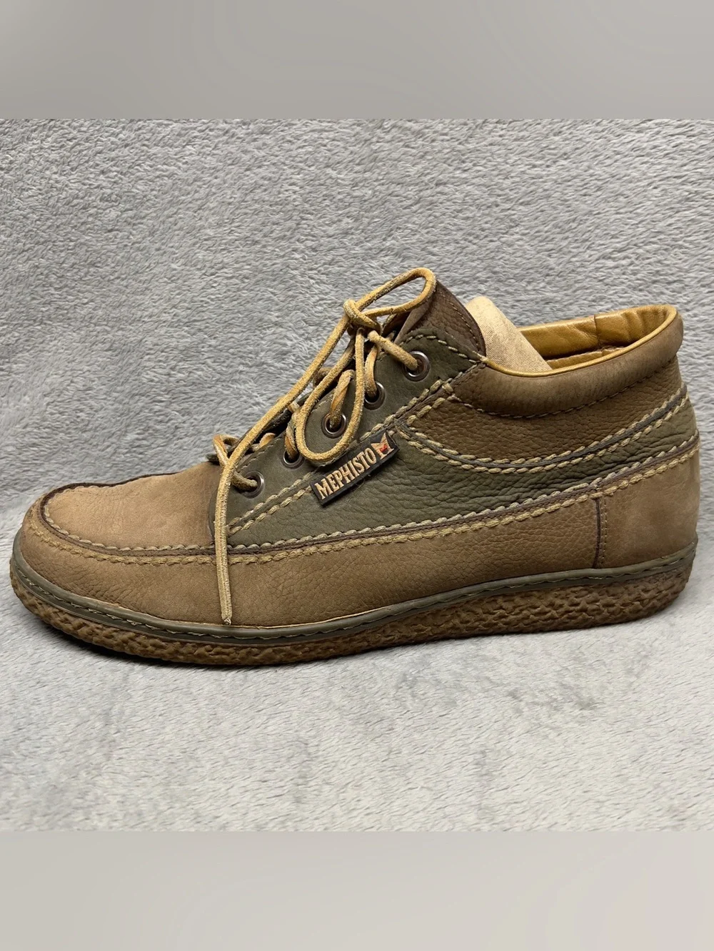 Mephisto Leather Lace Up Chukka Ankle Boots Men's US 12 Hiking Walking Brown